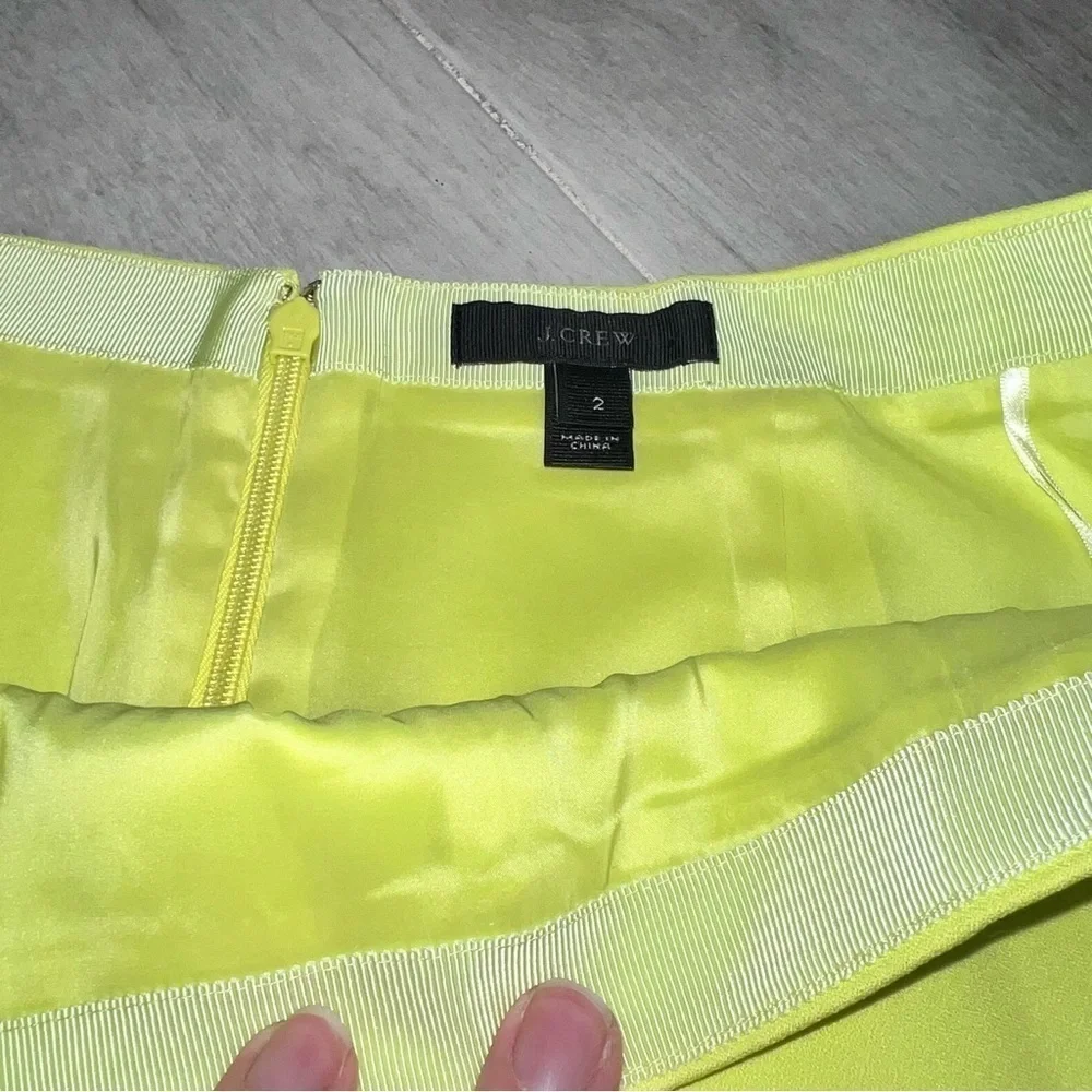 J. Crew Neon Yellow Blogger Favorite Skater A-Line Skirt, Women’s Size 2